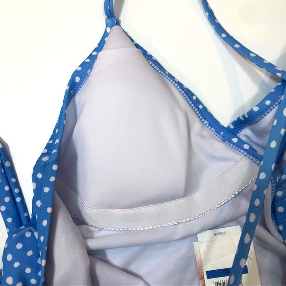 Jessica Simpson blue polka dot One-Piece Swimsuit - Picture 6 of 7